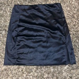 Mini Satin Black Skirt